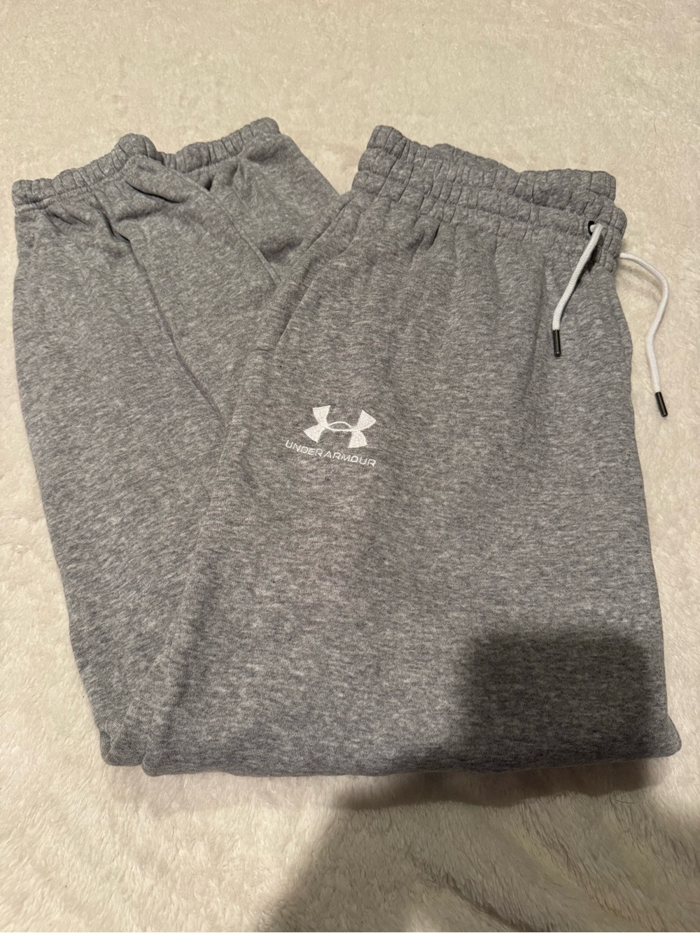 Under Armour Heather Gray Sweatpants with White Logo